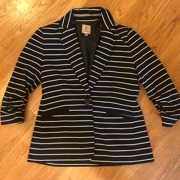 Kasper Single Button Striped Blazer - Picture 1 of 4